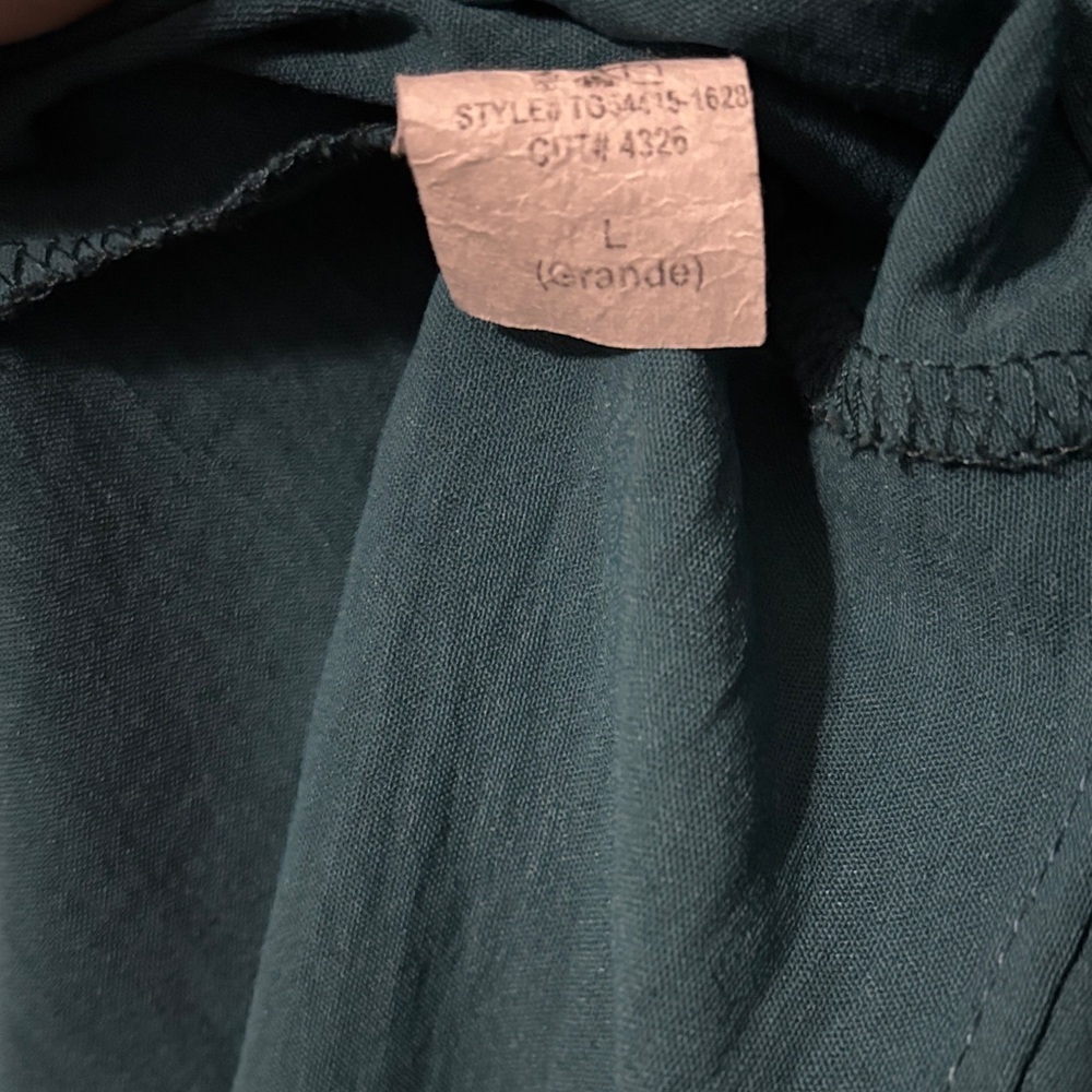 Eesome Teal V-Neck Blouse with Ruched Sleeves - Picture 3 of 4